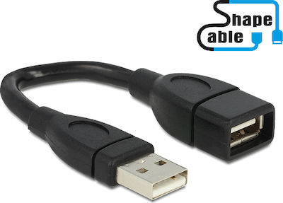 DeLock Konverter USB-A männlich zu USB-A weiblich Schwarz 1Stück (83497)