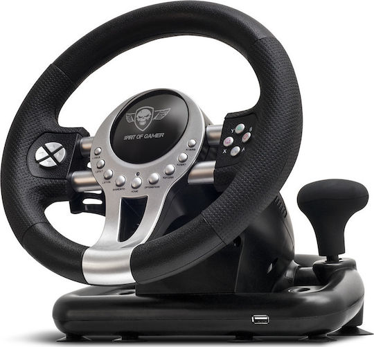Spirit of Gamer R-Ace Wheel Pro 2 Volan cu Schimbător de Viteze și Pedale pentru PC / PS3 / PS4 / XBOX One cu 180° Grade de Rotire