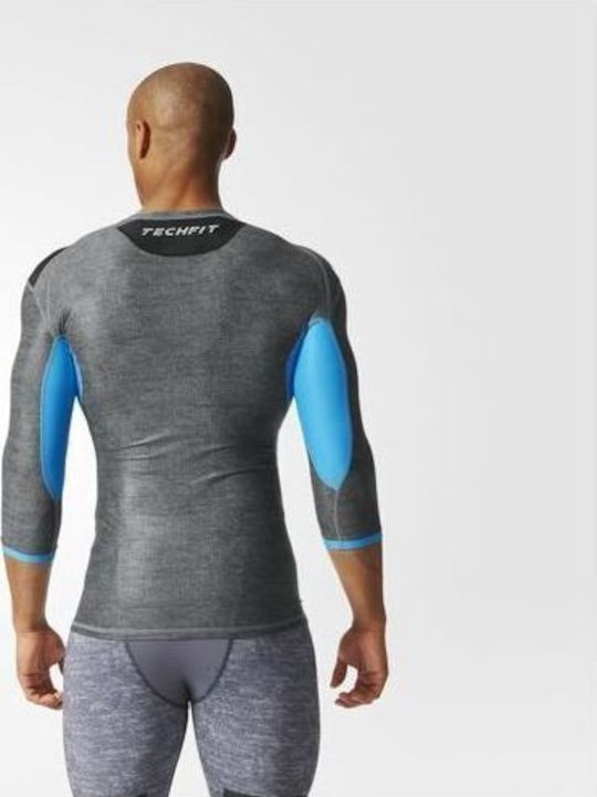 adidas Techfit Chil Ισοθερμική Μπλούζα Γκρι adidas Techfit Chil Ισοθερμική Μπλούζα Γκρι