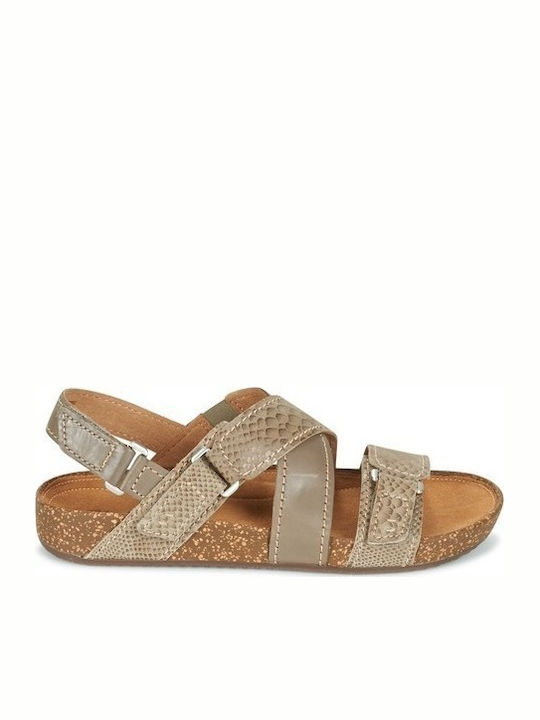 Clarks Rosilla Essex Leather Women's Flat Sandals Anatomic in Gray Color 26126295