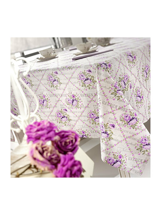 Nima Τραπεζομάντηλο Βαμβακερό Garden Rose Lilac 150x190εκ.