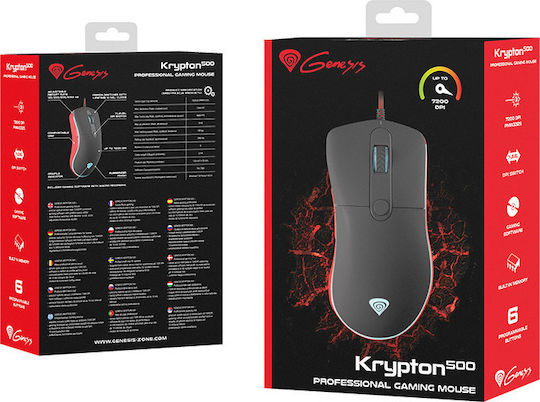 Genesis Krypton 500 RGB Gaming Ποντίκι 4600 DPI Πολύχρωμο