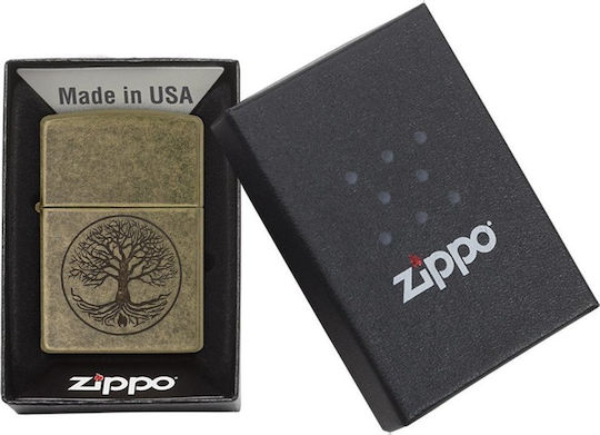 Zippo Tree of Life Brichetă Rezistentă la Vânt cu Flacără în Culoare Bronz
