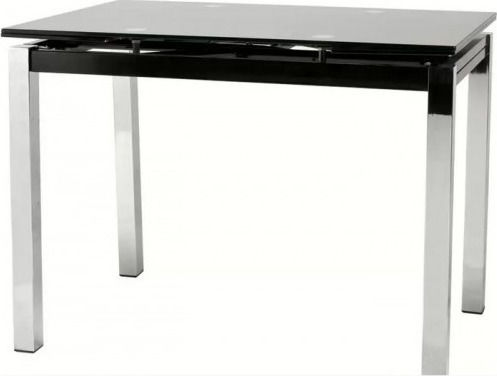 Glamour Table Kitchen Extendable with Glass Surface Sandblasting 100(+50)x65x75cm