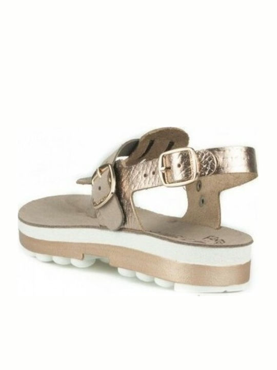 Fantasy Sandals S9005 Leder Damen Flache Sandalen in Beige Farbe s9005