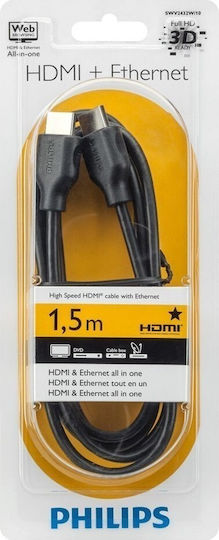 Philips HDMI 1.4 Hochgeschwindigkeits 1080p 120Hz Kabel HDMI-Stecker - Micro-HDMI-Buchse 1,5m Schwarz