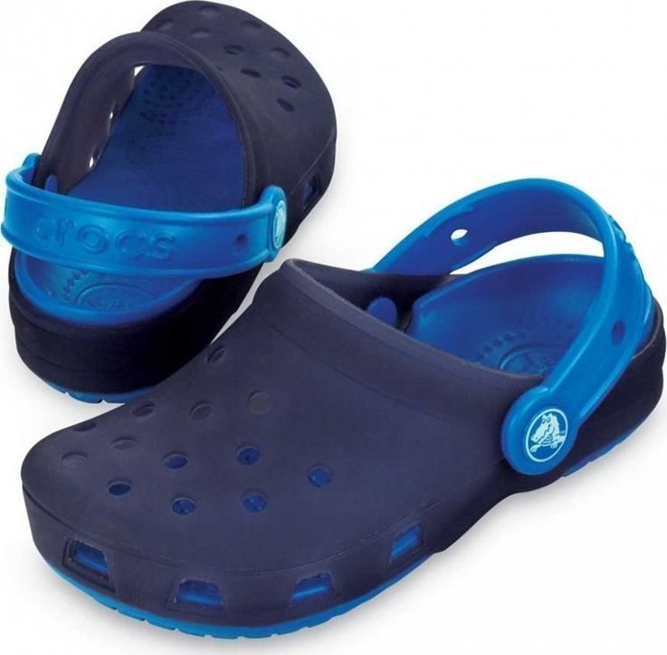 blue translucent crocs