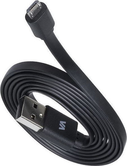 Rivacase Φορτιστής με 2 Θύρες USB-A και Καλώδιο micro USB Μαύρος (VA4122 BD1)
