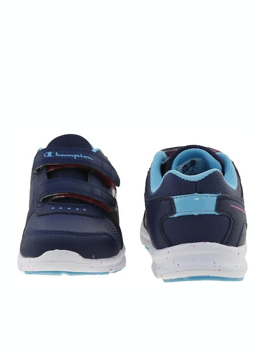 Combo PS Kids Sports Shoes Running with Hoop & Loop Closure Navy Blue