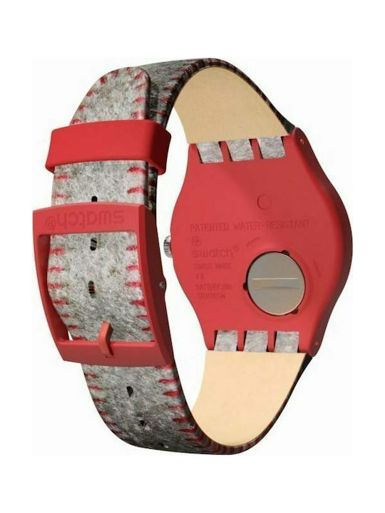 Swatch Randonneur Uhr mit Braun Kautschukarmband