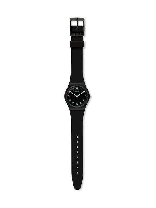 Swatch Blackway Uhr mit Schwarz Kautschukarmband