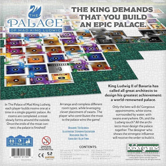 Board Game Palace Mad King Ludwig Bezpmkl for 2-4 Players 14+ Years Old (EN) Bezier Games
