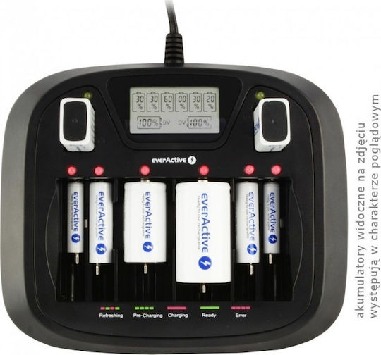 everActive NC-900U Ladegerät 8 Batterien Ni-Cd/Ni-MH Größe AA/AAA/9V/D