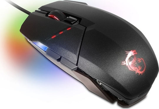 MSI Clutch GM60 RGB Gaming Ποντίκι 10800 DPI Μαύρο
