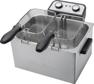 Profi Cook PC-FR 1038 Oil Fryer with Double Detachable Bucket 5lt Silver