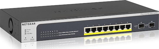 NetGear GS510TPP Managed L2 PoE+ Switch with 8 Gigabit (1Gbps) Ethernet Ports and 2 SFP Ports