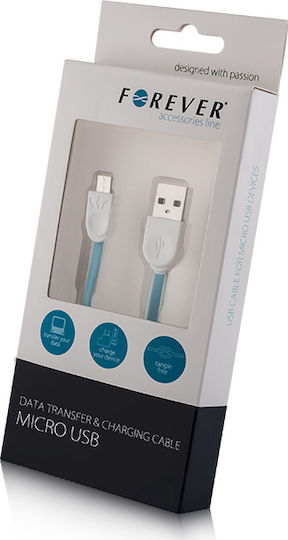 Forever Flat USB 2.0 to micro USB Cable Blue 1m (T_0012043)