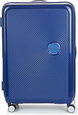 American Tourister Soundbox Spinner Large Travel Suitcase Hard Blue with 4 Wheels Height 77cm.