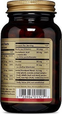 Solgar B-Complex "50" Vitamin für Energie, Unterstützung des Immunsystems, die Haare, die Haut & die Nägel 100 veg. Kappen