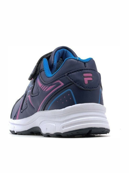 Shine Kids Sports Shoes Running with Hoop & Loop Closure Navy Blue
