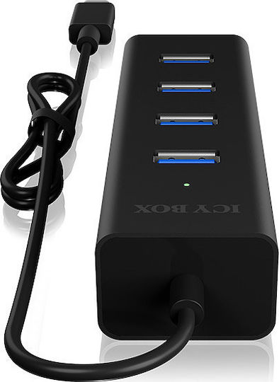 Icy Box USB-Hub 4 Anschlüsse USB 3.0 mit USB-C Anschluss