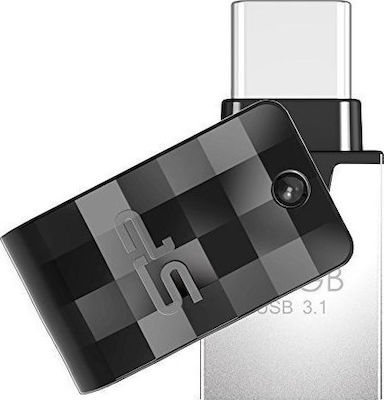 Silicon Power Mobile C31 128GB USB 3.1 Stick με σύνδεση USB-A & USB-C Μαύρο