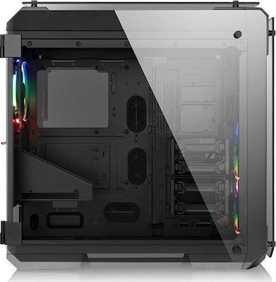 Thermaltake View 71 Tempered Glass Gaming Full Tower Κουτί Υπολογιστή με Πλαϊνό Παράθυρο και RGB Φωτισμό Μαύρο