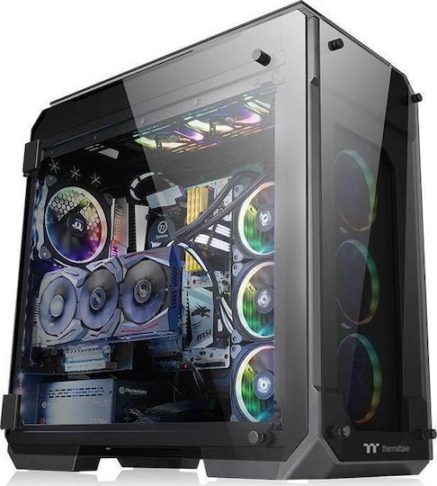 Thermaltake View 71 Tempered Glass Gaming Voller Turm Computergehäuse mit Seitenfenster Schwarz