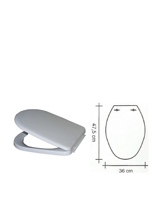 Bega Plast Απόλλων Καπάκι Λεκάνης Πλαστικό 44.5-48x36.5cm Λευκό