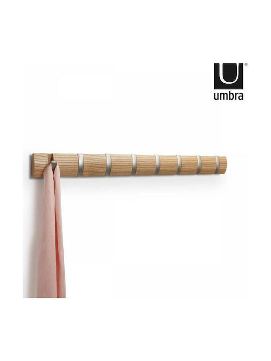 Umbra Wooden Wall Hanger 8 Hooks Brown 81.3x3.2x7.6cm