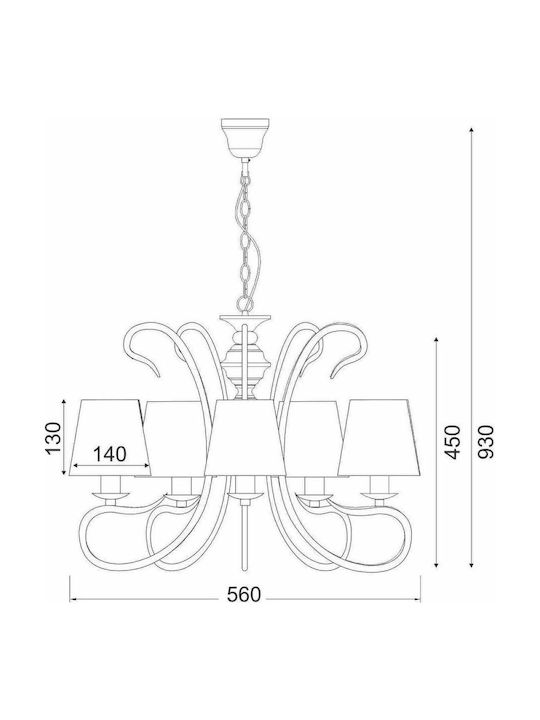 Aca Candelabru 5xE14 cu Abajururi DL7615