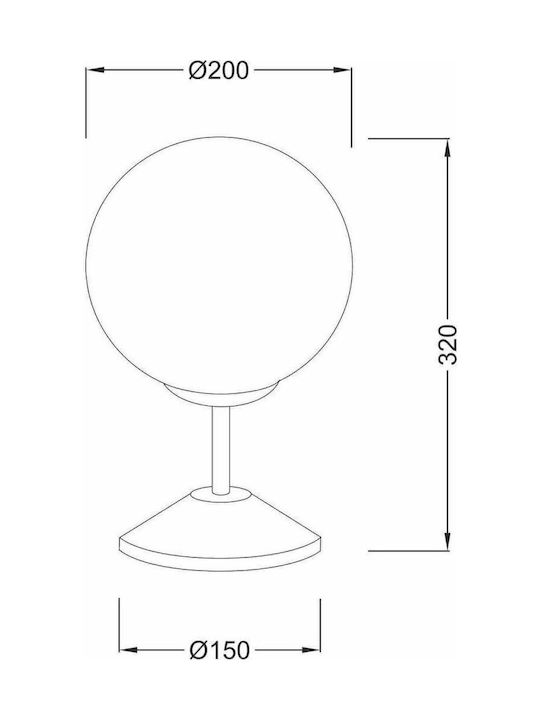 Aca Table Decorative Lamp with Socket for Bulb E14 Silver