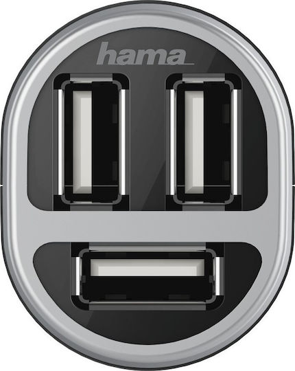 HAMA HAMA Car Charger 3xUSB 5.2A Handy-Autoladegerät 26W 5.2A mit 3xUSB-A Silber Farbe