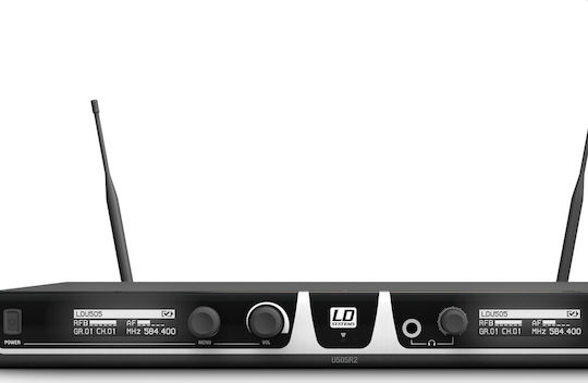 LD Systems U505 BPH 2 Комплект Безжично Кондензатор (Малка диафрагма) Микрофон Κεφαλής, Ζώνης за Вокали в Черен Цвят