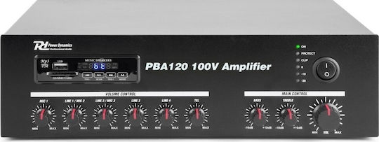 Power Dynamics PBA120 Integrated Commercial Amplifier 1 Zone 120W/100V Equipped with USB/FM/Bluetooth Black