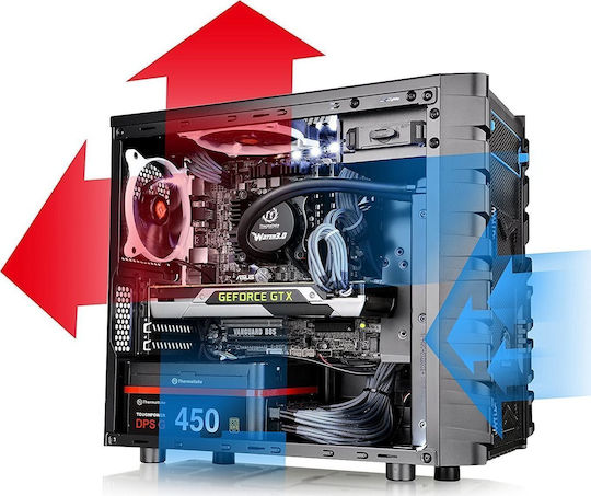 Versa H13 Window Gaming Micro Tower Κουτί Υπολογιστή Μαύρο