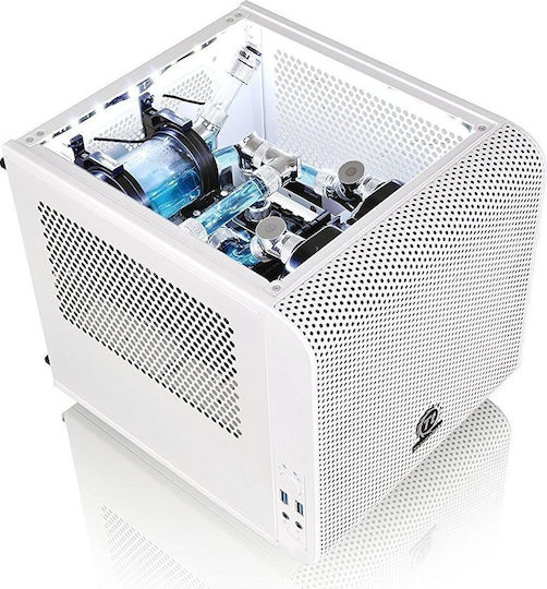 Thermaltake Core V1 Gaming Mini Tower Κουτί Υπολογιστή με Πλαϊνό Παράθυρο Snow Edition