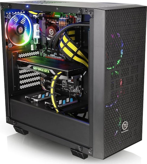 Thermaltake Core G21 Tempered Glass Edition Midi Tower Компютърна кутия със страничен прозорец Черен
