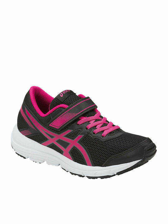 Gel-Zaraca 5 GS Kids Sports Shoes Running with Hoop & Loop Closure Black