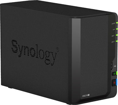 Synology DiskStation DS218+ NAS Turm mit 2 Steckplätzen für HDD/SSD