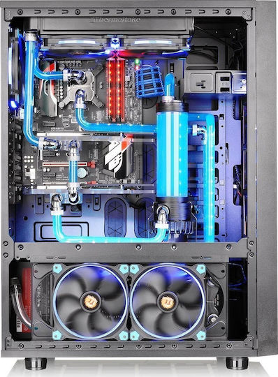 Thermaltake Core X71 Tempered Glass Edition Геймърско бюро Пълна кула Компютърна кутия със страничен прозорец Черен