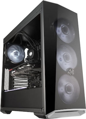 CoolerMaster MasterBox Lite 5 Midi Tower Κουτί Υπολογιστή με Πλαϊνό Παράθυρο Μαύρο