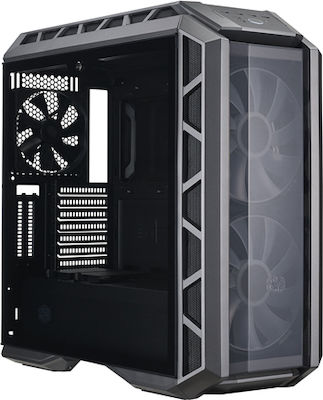 CoolerMaster MasterCase H500P Геймърско бюро Midi Tower Компютърна кутия със страничен прозорец и RGB осветление Черен