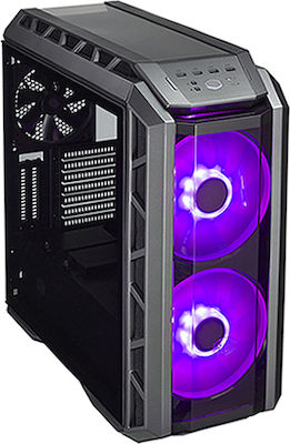 CoolerMaster MasterCase H500P Геймърско бюро Midi Tower Компютърна кутия със страничен прозорец и RGB осветление Черен