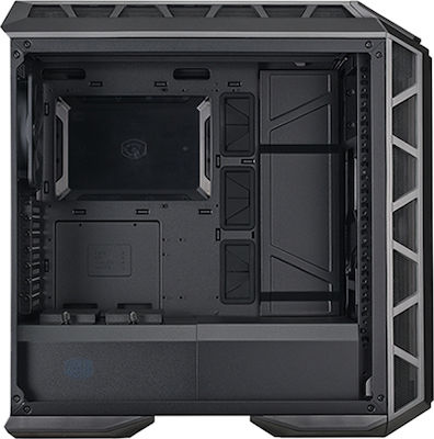 CoolerMaster MasterCase H500P Геймърско бюро Midi Tower Компютърна кутия със страничен прозорец и RGB осветление Черен