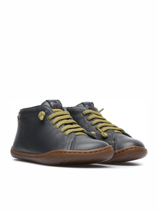 Leather Kids Boots with Zipper Blue