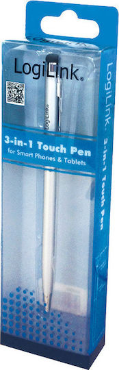 LogiLink Touchpen with Integrated Ballpoint Pen Touch Stylus in Silver color AA0041