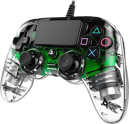 Nacon Wired Illuminated Compact Controller for PS4 Crystal Green