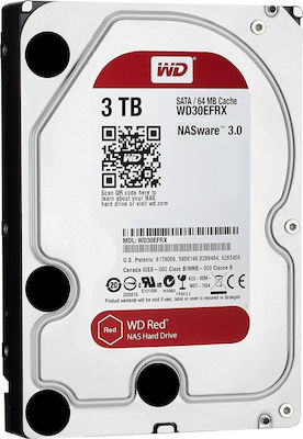 Western Digital Red 3TB HDD Σκληρός Δίσκος 3.5" SATA III 5400rpm με 64MB Cache για NAS WD30EFRX