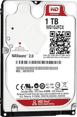 Western Digital Red 1TB HDD Σκληρός Δίσκος 2.5" SATA III 5400rpm με 16MB Cache για NAS / Desktop / Laptop WD10JFCX